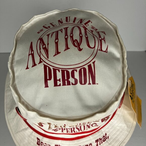 Vintage 90's Antique Person Bucket Hat Old Man Retired Novelty - Picture 3 of 11